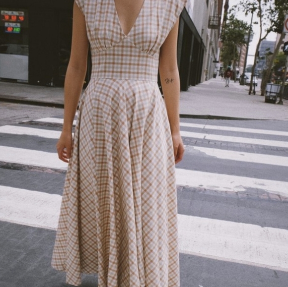 SELVA \ NEGRA Checkered Midi Dress | Size 2 - Picture 5 of 13